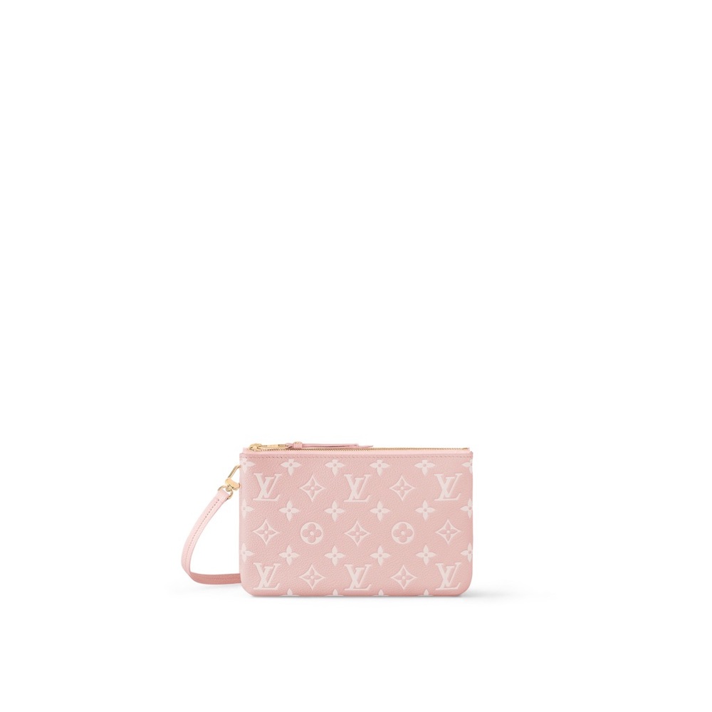 Authentic LV Double Zip Pochette pink